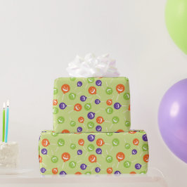 トリックまたはトリートの不気味な棒つきキャンデーシームレスなハロウィーン ラッピングペーパー