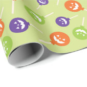 トリックまたはトリートの不気味な棒つきキャンデーシームレスなハロウィーン ラッピングペーパー (ロールコーナー)