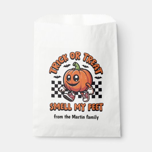 トリックまたはトリートオイ私の足ハロウィーン フェイバーバッグ (正面)