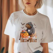 トリックまたはトリートカピバラハロウィンおもしろい トライブレンドTシャツ