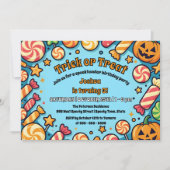 トリックまたはトリートキャンディパンプキンハロウィーン誕生日 招待状 (正面)