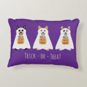 トリックまたはトリートコルギ幽霊ドッグハロウィーン アクセントクッション (裏面)