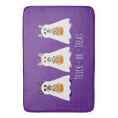 トリックまたはトリートコルギ幽霊ドッグハロウィーン バスマット (正面縦)