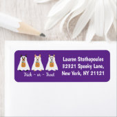 トリックまたはトリートコルギ幽霊ドッグハロウィーン ラベル (インサイチュ)