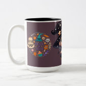 "トリックまたはトリートコーヒーマグ – フェスティバルハロウィーンカップ ツートーンマグカップ (左)