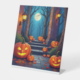 トリックまたはトリートサイン 台座サイン