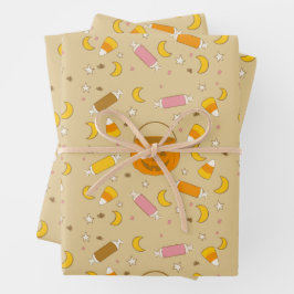 トリックまたはトリートジャックオランタンハロウィーンプリント ラッピングペーパーシート