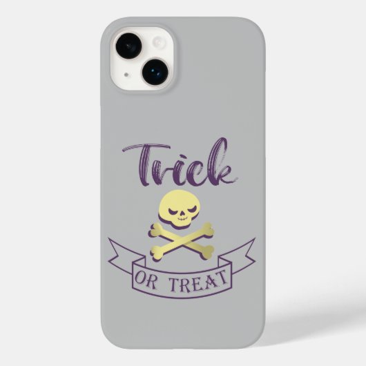 トリックまたはトリートスカルクロスボーンハロウィーンリボン Case-Mate iPhoneケース (裏面)