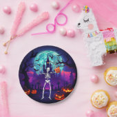 トリックまたはトリートスケルトン紙プレート ペーパープレート (パーティー)