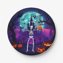 トリックまたはトリートスケルトン紙プレート ペーパープレート