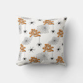 トリックまたはトリートタイポグラフィ(スパイダパターンID680) クッション (正面)