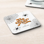 トリックまたはトリートタイポグラフィ(Spiders ID680) コースター (左側)