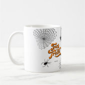 トリックまたはトリートタイポグラフィ(Spiders ID680) コーヒーマグカップ (左)