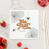 トリックまたはトリートタイポグラフィ(Spiders ID680) スタンダードランチョンナプキン (インサイチュ)