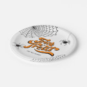 トリックまたはトリートタイポグラフィ(Spiders ID680) ペーパープレート (アングル)