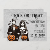 トリックまたはトリートデイトカードを保存 セーブザデート (正面/裏面)