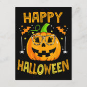 トリックまたはトリートハロウィンパンプキおもしろいンハッピーハロ エンクロージャーカード (裏面)