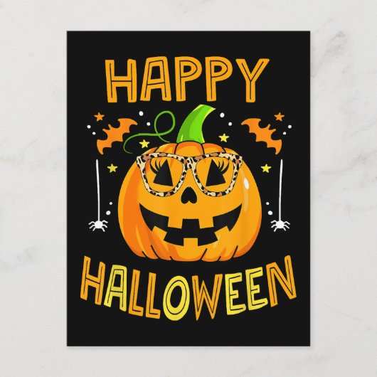 トリックまたはトリートハロウィンパンプキおもしろいンハッピーハロ エンクロージャーカード (正面)