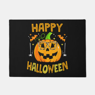 トリックまたはトリートハロウィンパンプキおもしろいンハッピーハロ ドアマット