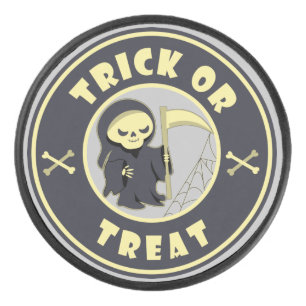 トリックまたはトリートハロウィーンの死神キャラクター アイスホッケーパック