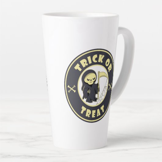 トリックまたはトリートハロウィーンの死神キャラクター カフェラテマグ (右アングル)