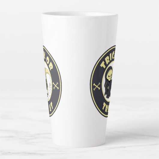 トリックまたはトリートハロウィーンの死神キャラクター カフェラテマグ (正面)