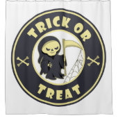 トリックまたはトリートハロウィーンの死神キャラクター シャワーカーテン (正面)