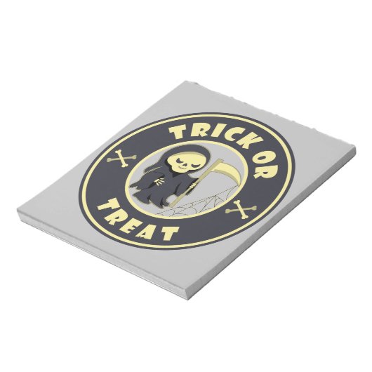 トリックまたはトリートハロウィーンの死神キャラクター ノートパッド (回転)