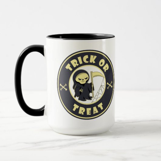 トリックまたはトリートハロウィーンの死神キャラクター マグカップ (左)