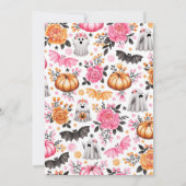 トリックまたはトリートハロウィーンの衣装パーティーかわいい幽霊 招待状 (裏面)