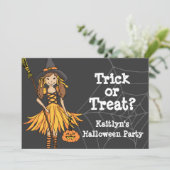 トリックまたはトリートハロウィーンガールズパーティの招待状 招待状 (スタンド正面)
