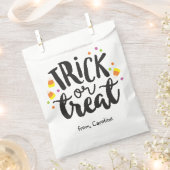 トリックまたはトリートハロウィーンキャンディーコーンかわいいパーティー フェイバーバッグ (クリップ留めされた状態)