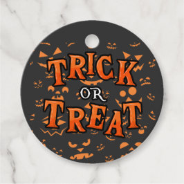 トリックまたはトリートハロウィーンサークルメッセージカード フェイバータグ