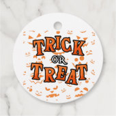 トリックまたはトリートハロウィーンサークルメッセージカード フェイバータグ (裏面)