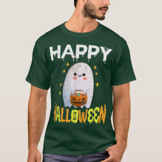 トリックまたはトリートハロウィーンシャツ幽霊カボチャハッピン Tシャツ