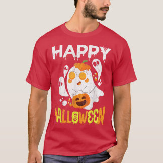 トリックまたはトリートハロウィーンシャツ幽霊カボチャハッピン Tシャツ