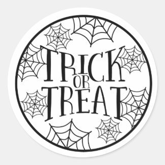 トリックまたはトリートハロウィーンステッカー ラウンドシール