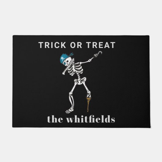 トリックまたはトリートハロウィーンダビング海賊カスタム ドアマット (正面)