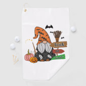 トリックまたはトリートハロウィーンテーマ格言 ゴルフタオル (インサイチュ)