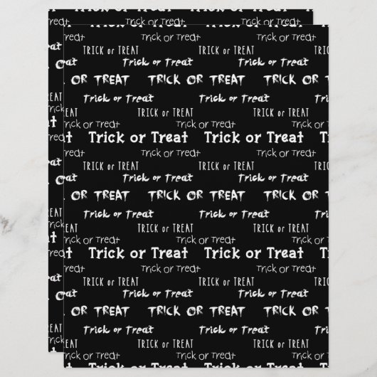 トリックまたはトリートハロウィーンパターン（の模様が）あるスクラップブック紙 (正面/裏面)