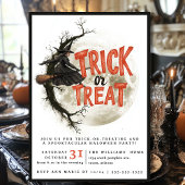 トリックまたはトリートハロウィーンヴィンテージ飛んでいる魔女 招待状