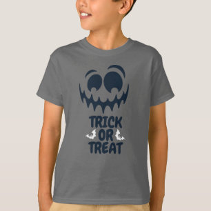 トリックまたはトリートハロウィーン不気味おもしろい顔 Tシャツ