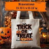 トリックまたはトリートハロウィーン幽霊パンプキンパーソナライズ トートバッグ