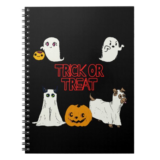 トリックまたはトリートハロウィーン幽霊 ノートブック (正面)