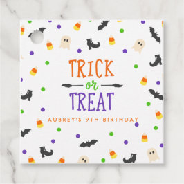 トリックまたはトリートハロウィーン誕生日をテーマにしたメッセージカード フェイバータグ