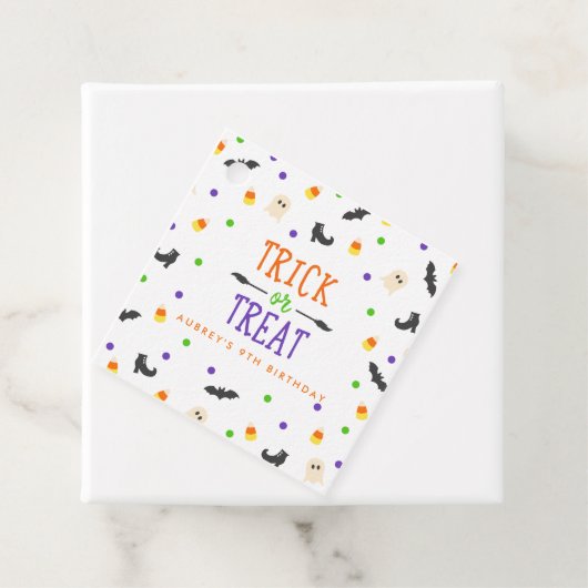 トリックまたはトリートハロウィーン誕生日をテーマにしたメッセージカード フェイバータグ (インサイチュ)