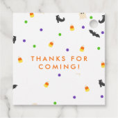 トリックまたはトリートハロウィーン誕生日をテーマにしたメッセージカード フェイバータグ (裏面)