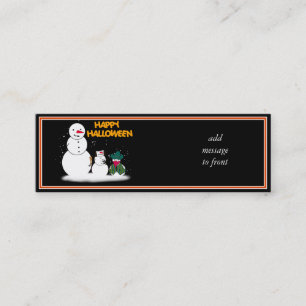 トリックまたはトリートハロウィーン雪だるま スキニー名刺
