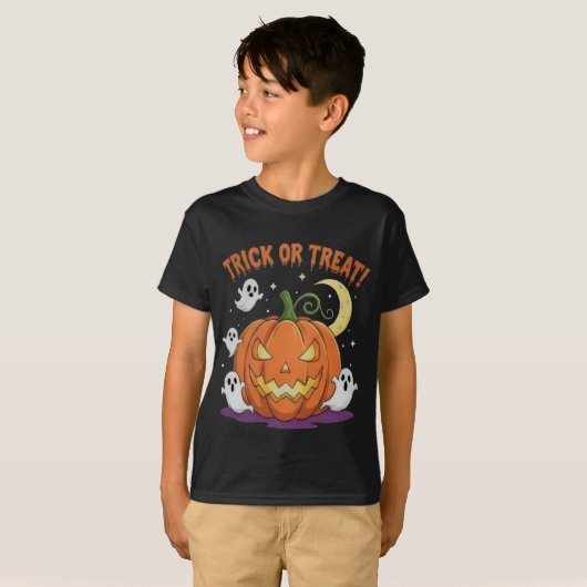 トリックまたはトリートハロウィーン Tシャツ (正面フル)