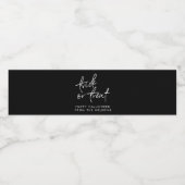 トリックまたはトリートハローウィンパーティの有利なブラックスクリプト ペットボトルラベル (シングルラベル)